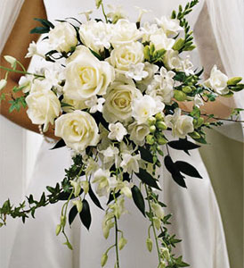White Roses Wedding Bouquet